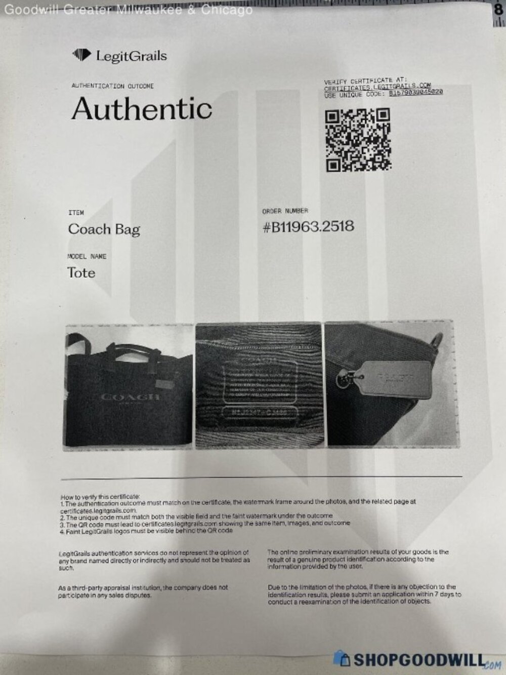 Coach Canvas Tote 38 Black Canvas/Leather-COA - Picture 2 of 16